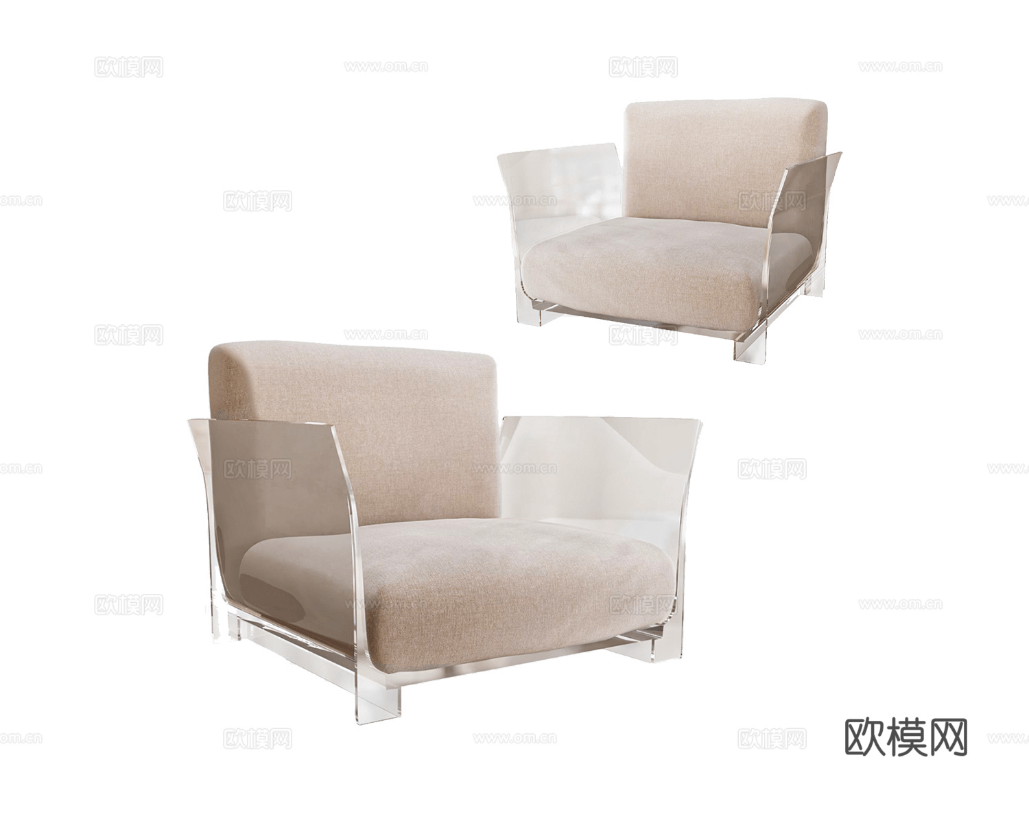 Kartell 户外沙发 单人沙发3d模型下载