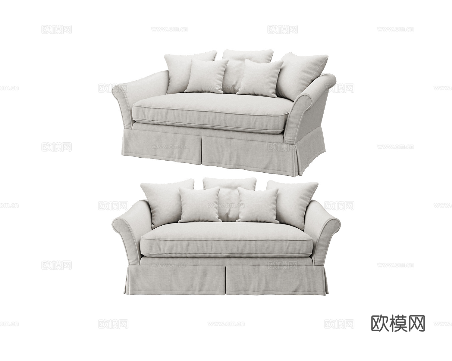 Full House 美式双人沙发3d模型下载