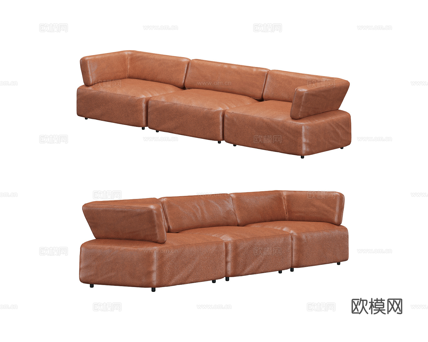 Jess 三人沙发3d模型下载