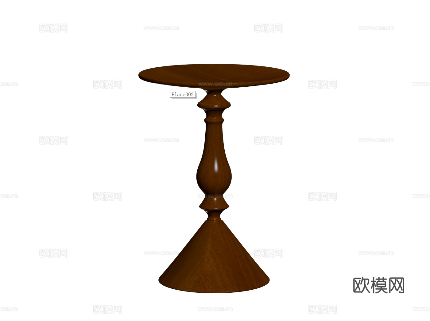 法式边几 实木圆形边几 美式小茶几su模型