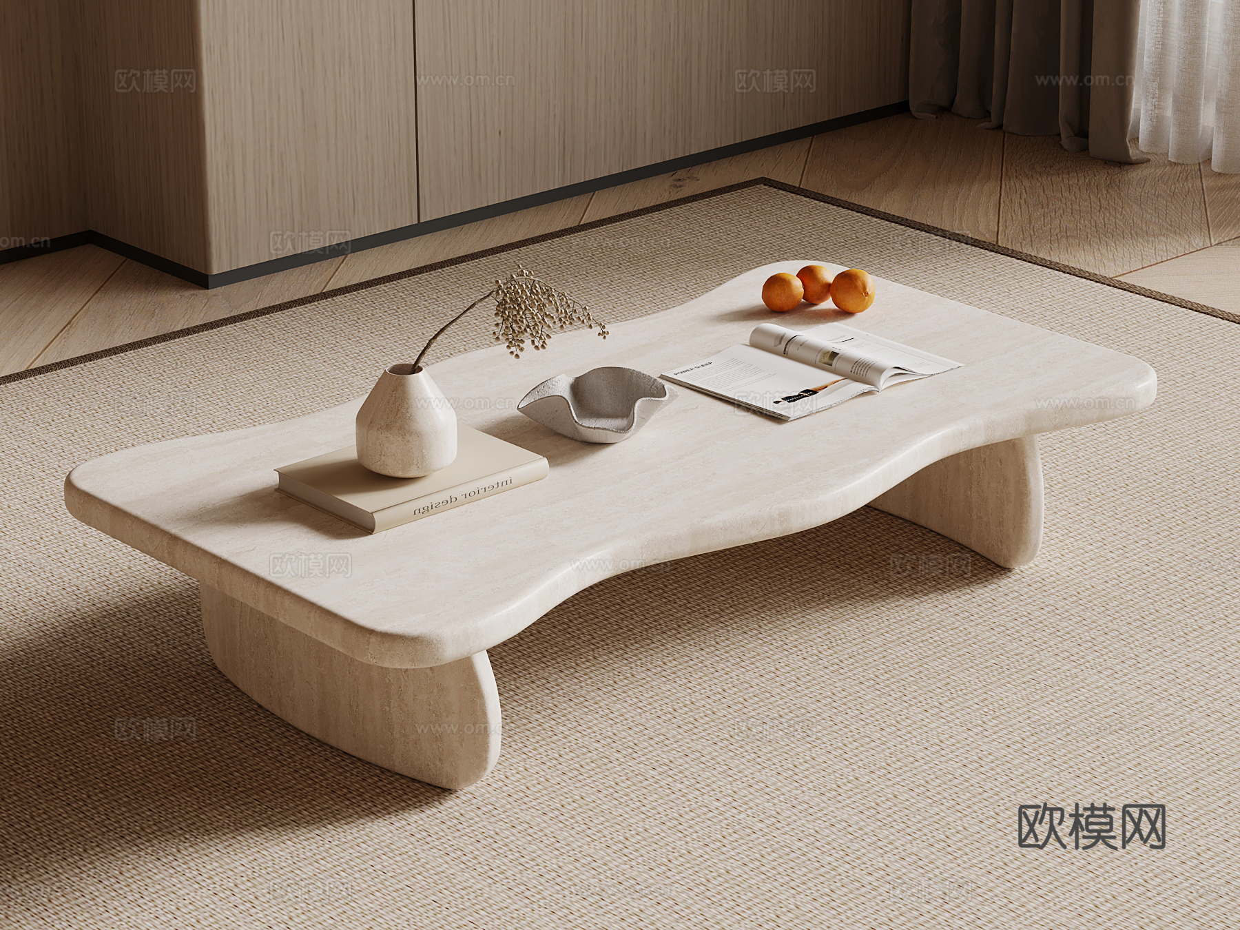 中古风茶几su模型