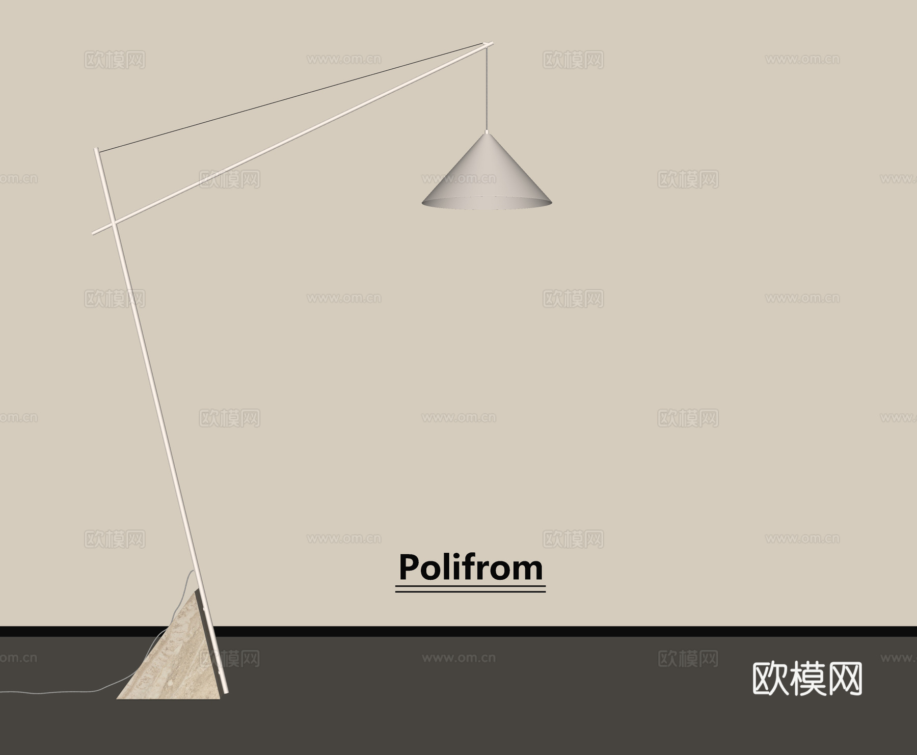 现代落地灯su模型