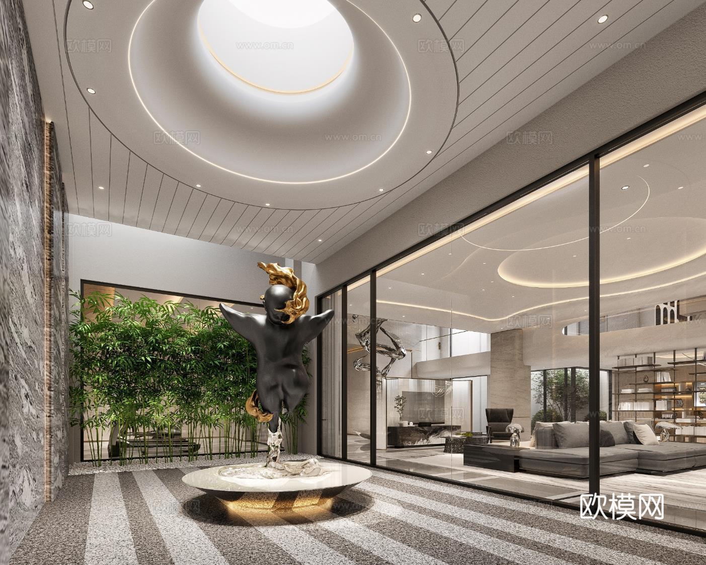 轻奢别墅 样板间 最新全套施工图 效果图合集cad施工图