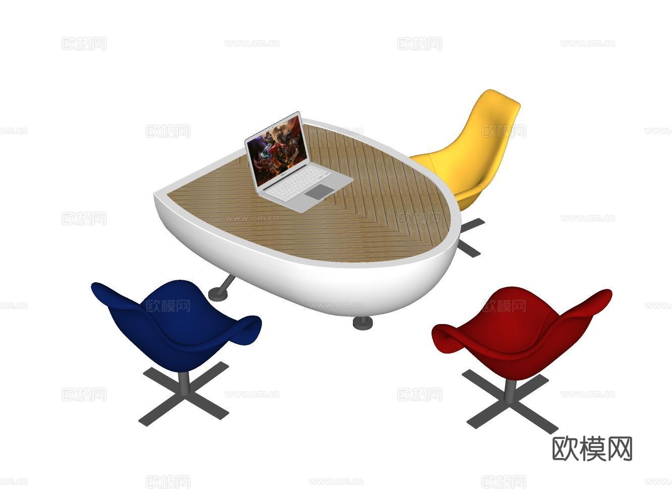 休闲桌su模型