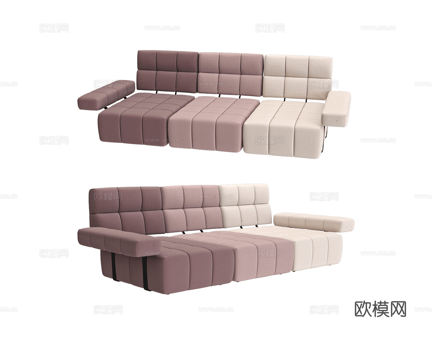 Bizzarto 三人沙发3d模型下载