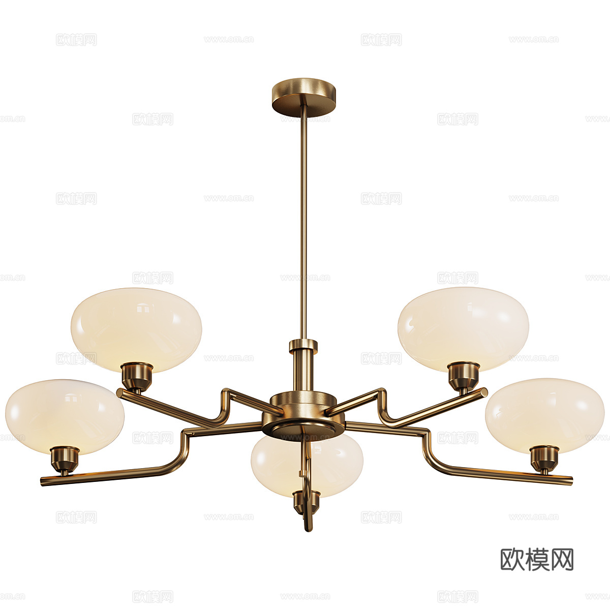 新中式中古风装饰吊灯3d模型下载（渲染图3）