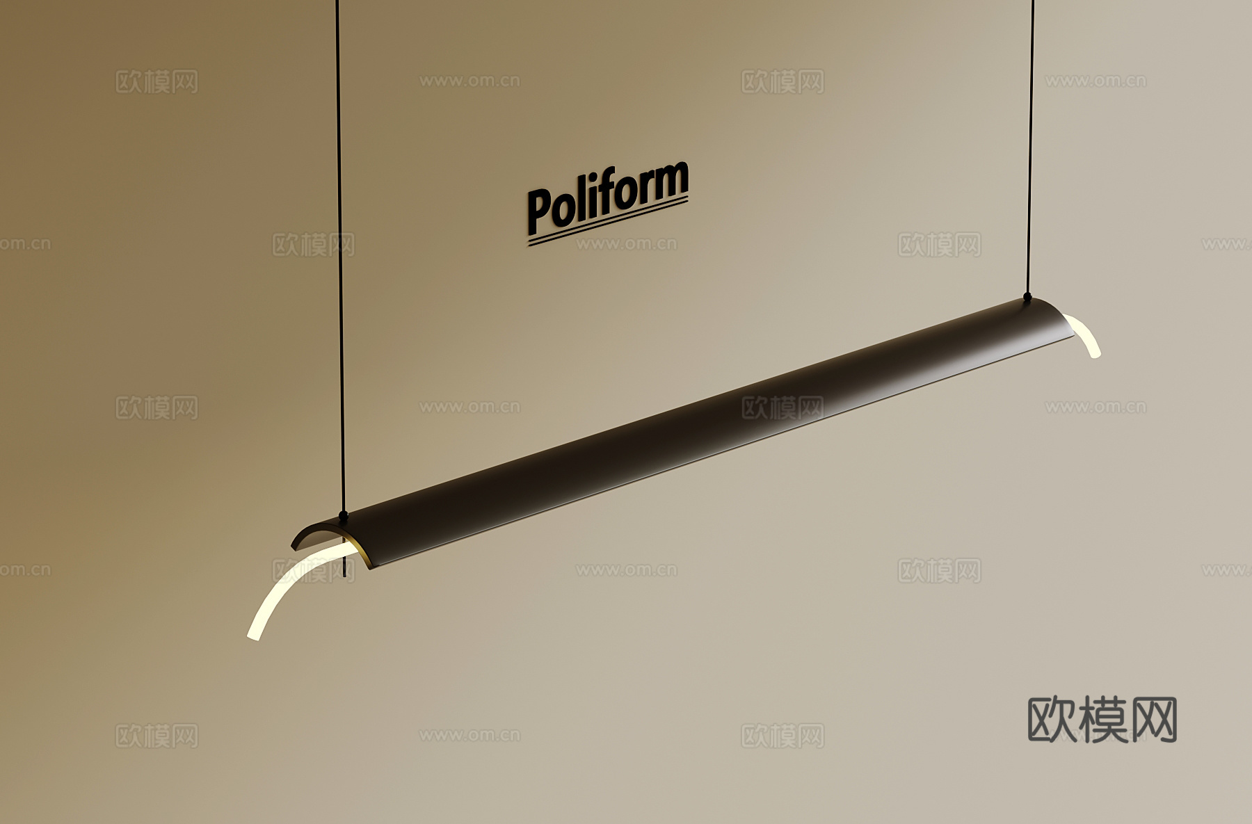 现代吊灯 条形吊灯su模型