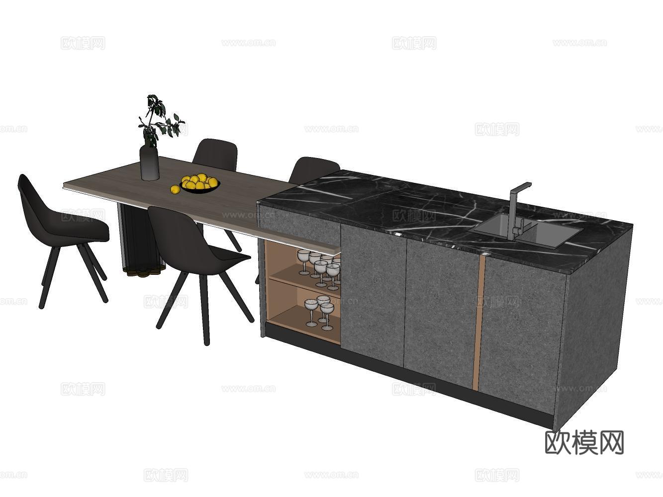 餐桌su模型