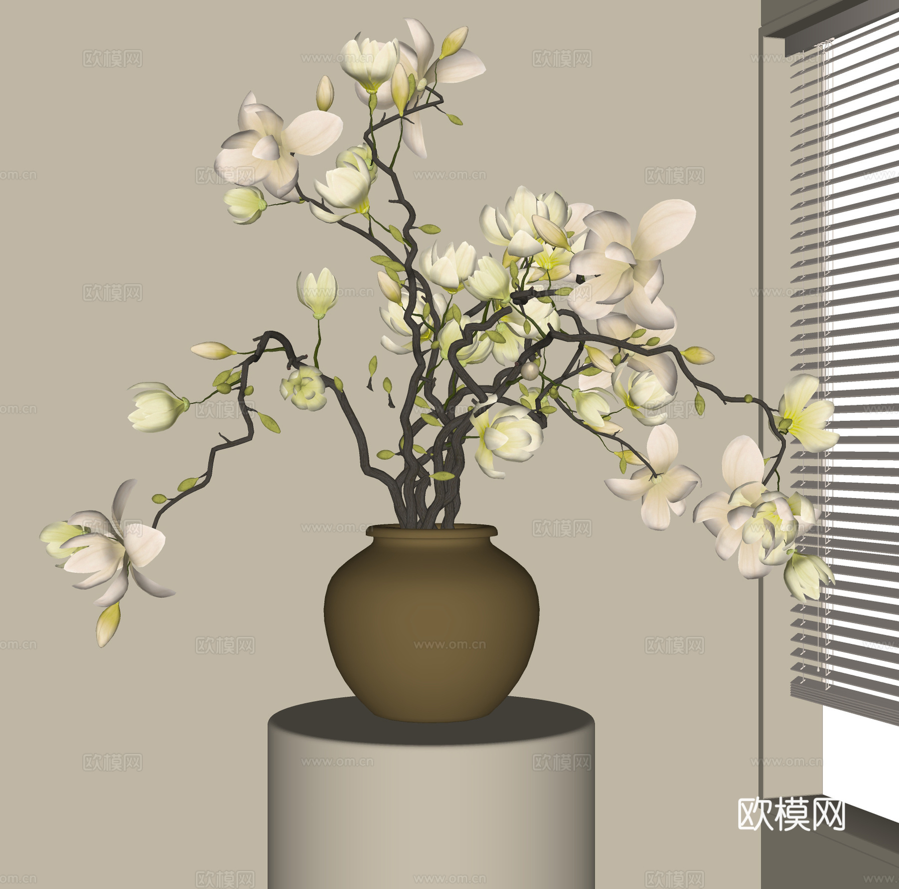 现代花瓶花艺su模型