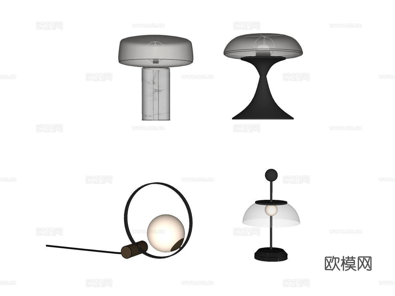 台灯su模型