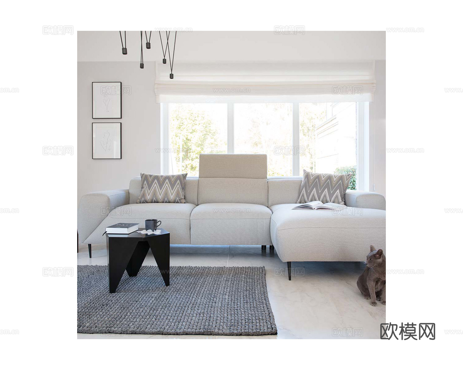 Bizzarto 转角沙发3d模型下载（渲染图2）