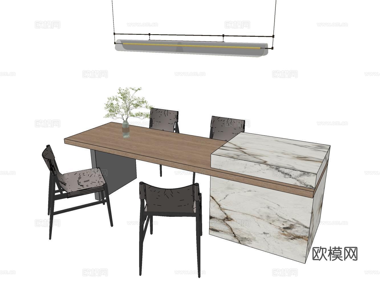 餐桌椅su模型