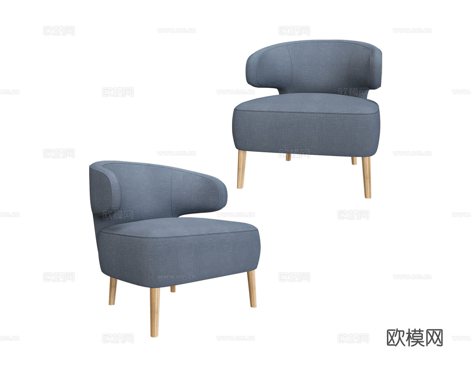 ANNI HAUS 美式单人沙发3d模型下载