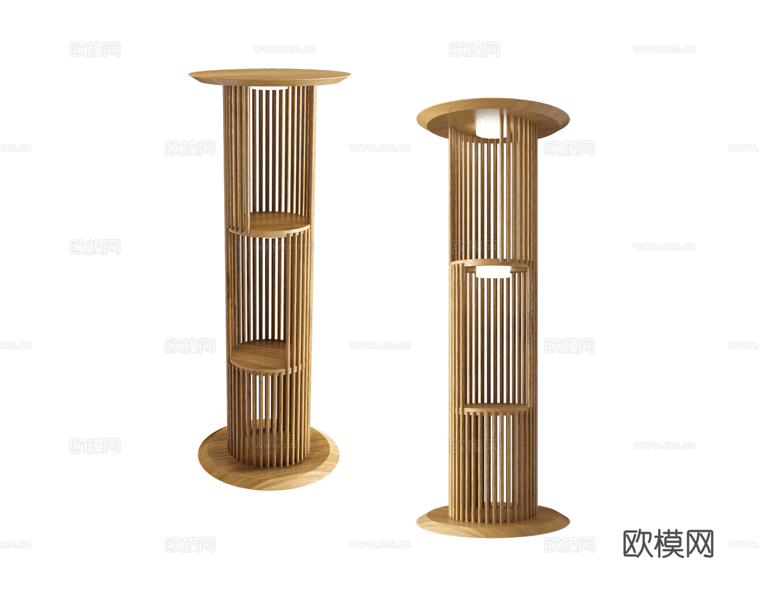 Manual mode 原木风书架 置物架3d模型下载