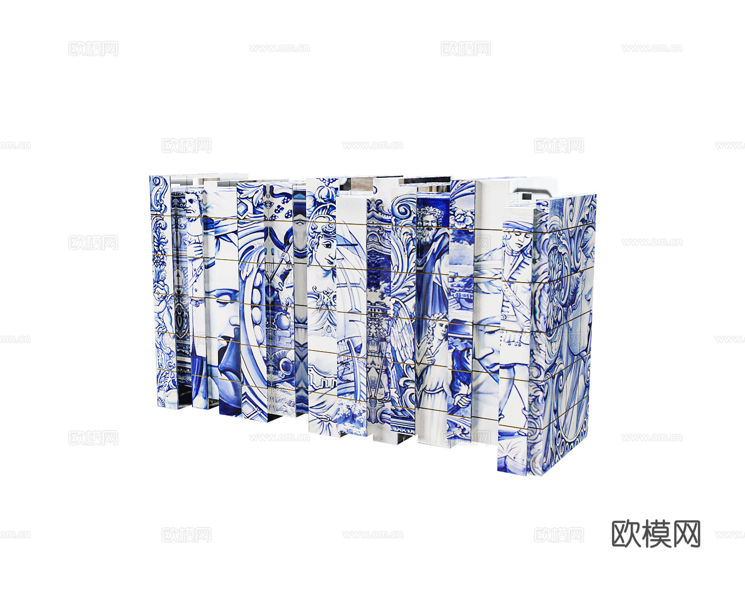 Boca do Lobo 青花瓷斗柜3d模型下载