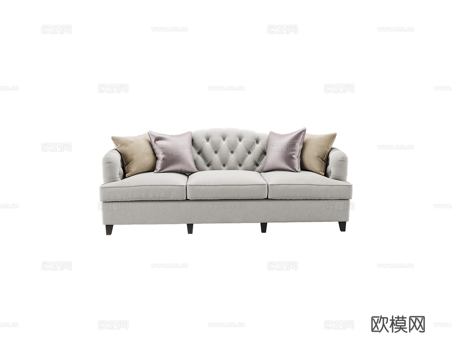 Full House 美式三人沙发3d模型下载（渲染图3）
