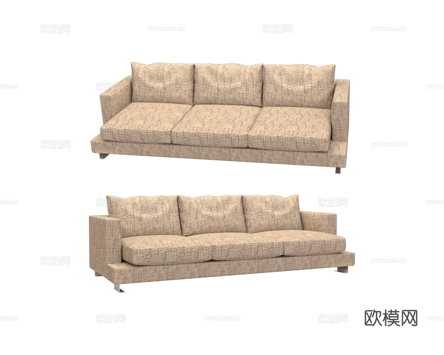 Si Lounge 三人沙发3d模型下载