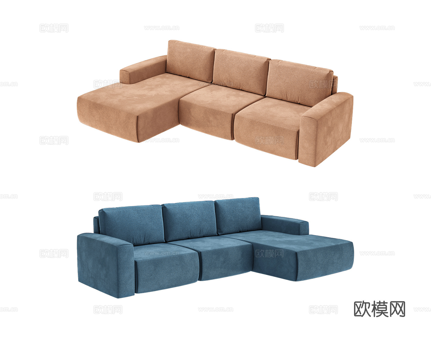KULT 三人转角沙发3d模型下载