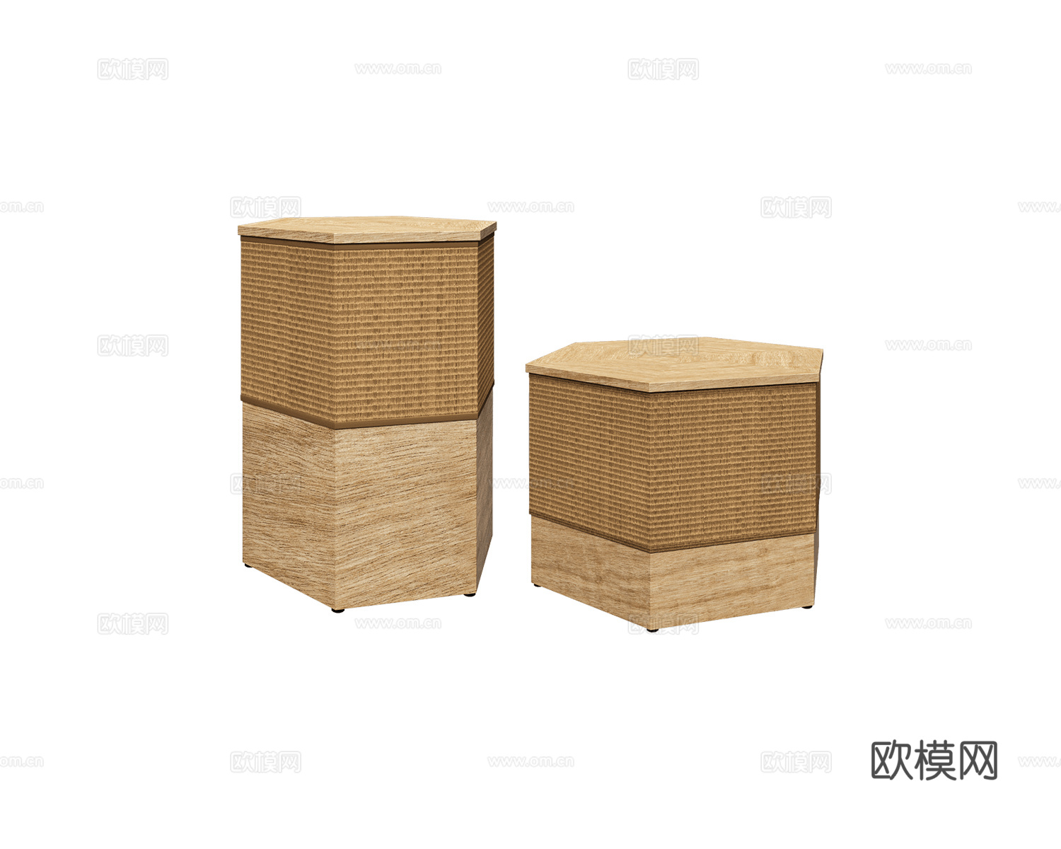 Nature 原木储物角几3d模型下载