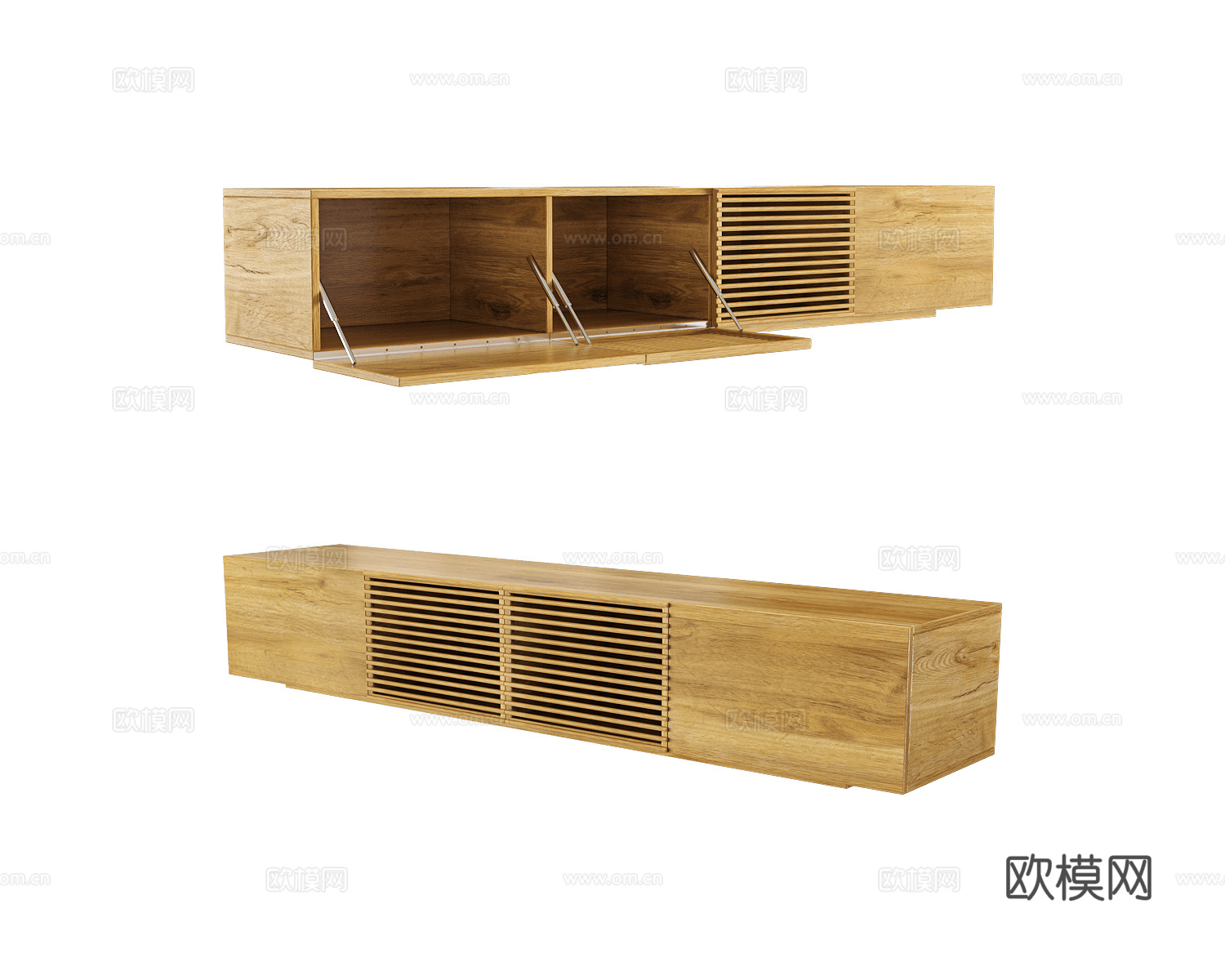 Manual mode 原木风壁挂 吊柜3d模型下载（渲染图1）