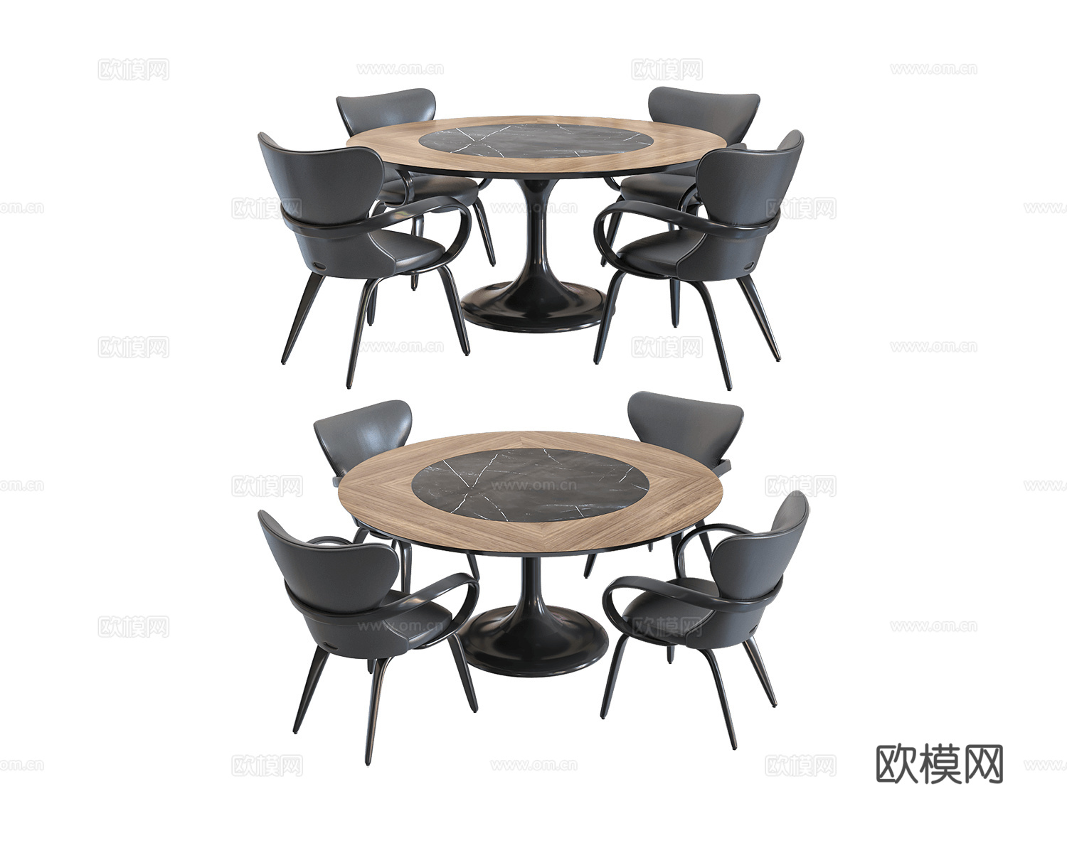 Actual design 意式餐桌椅3d模型下载（渲染图1）