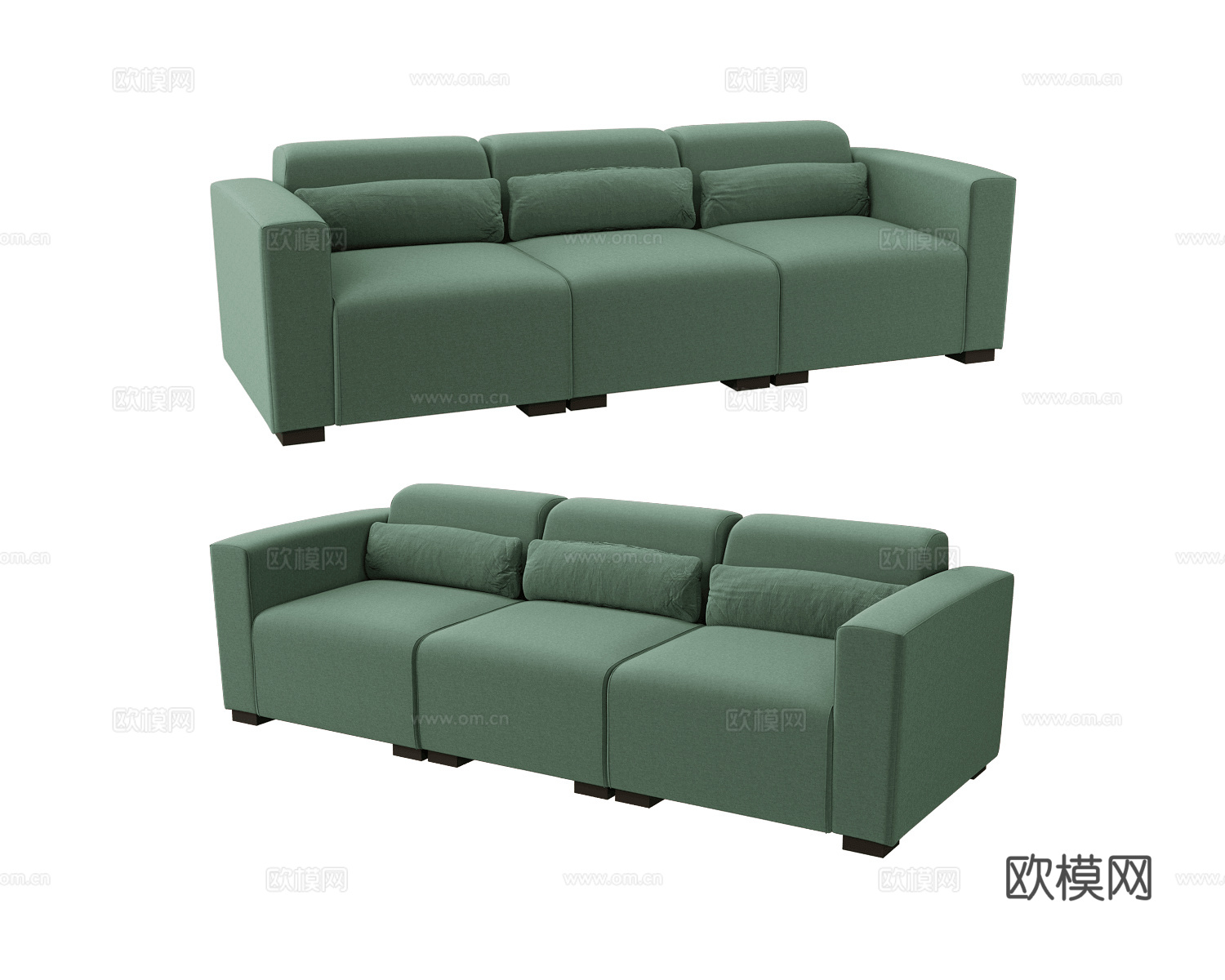 Scandic 三人沙发3d模型下载