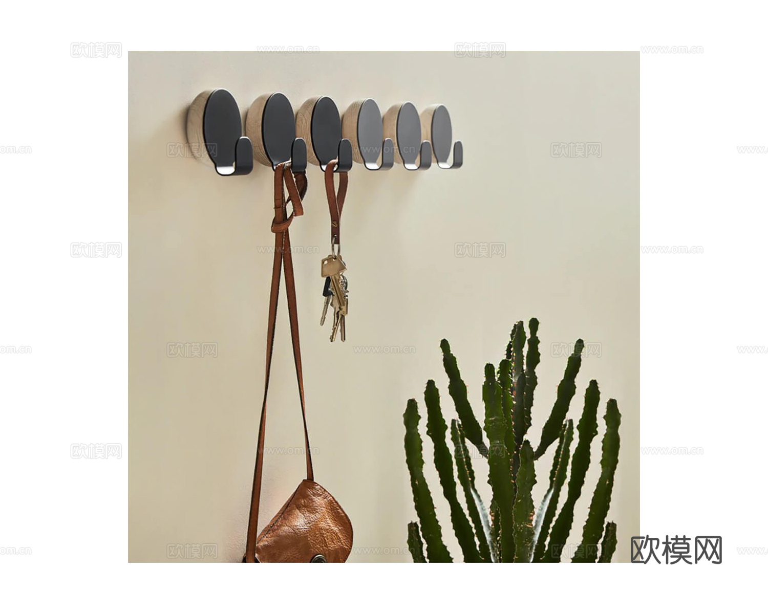 Woud 挂衣钩3d模型下载（渲染图2）