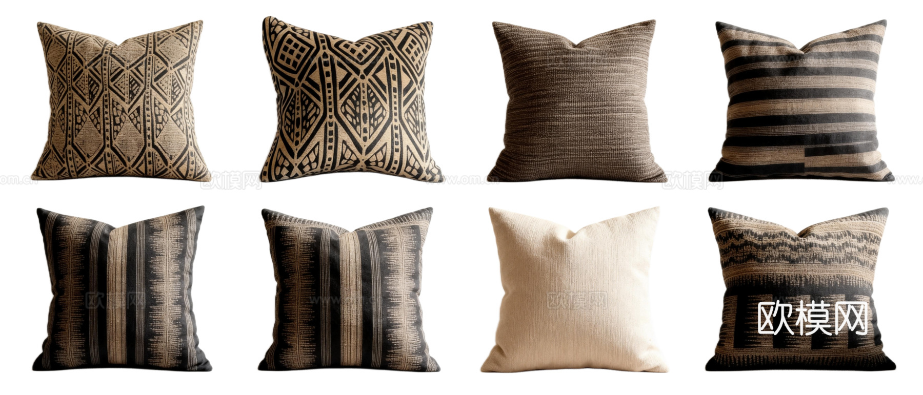 诧寂风抱枕 禅意抱黑白灰抱枕 黑白条纹抱枕 黑白几何图案抱枕