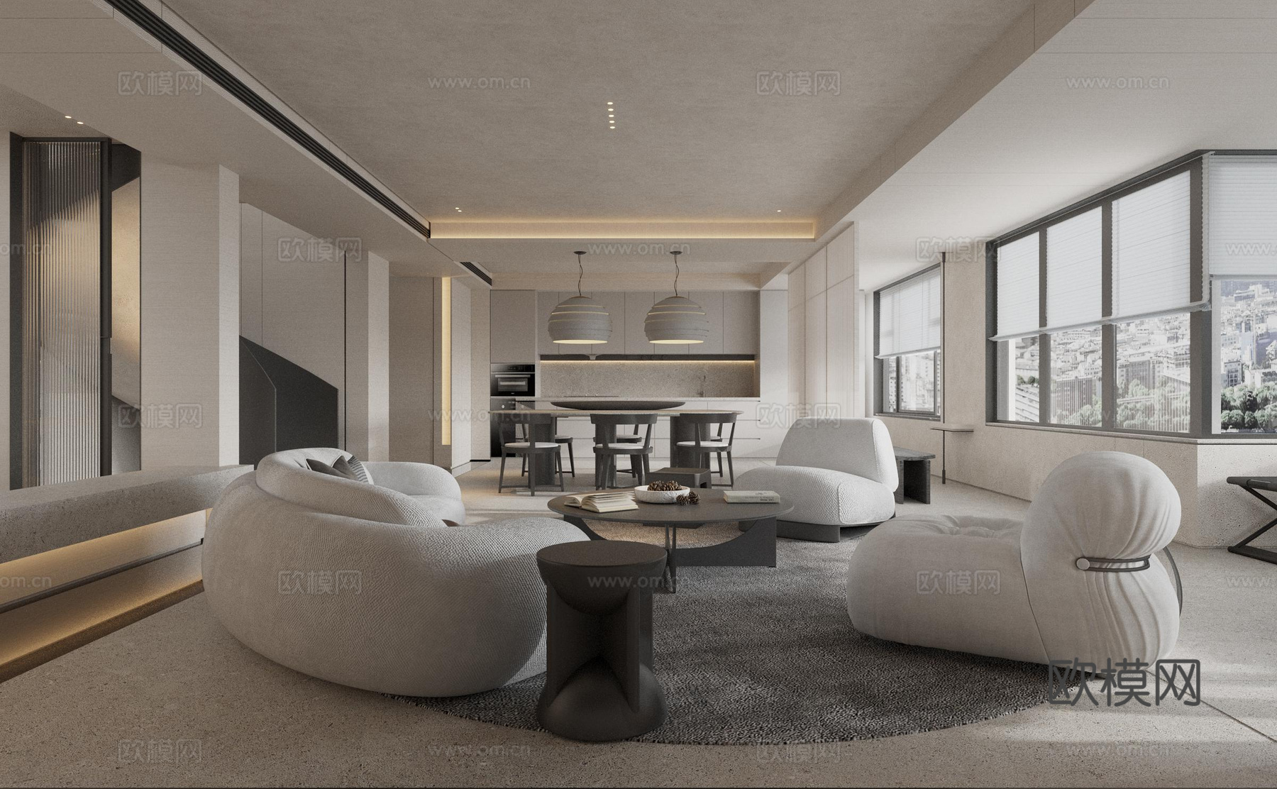 轻奢别墅 样板间 最新全套施工图 效果图合集cad施工图