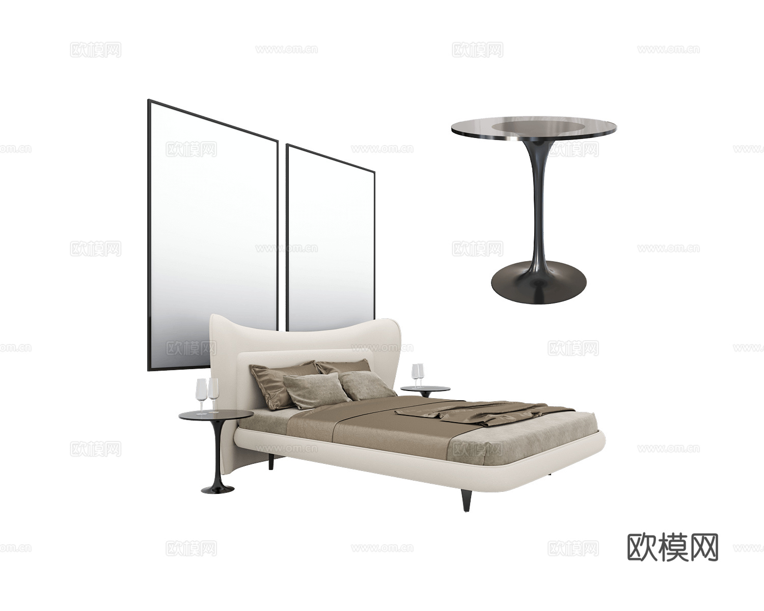 Actual design 意式双人床3d模型下载