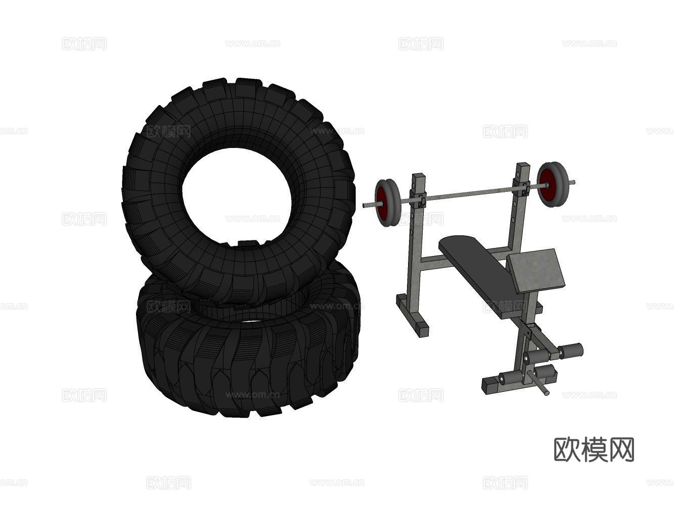 健身器材su模型