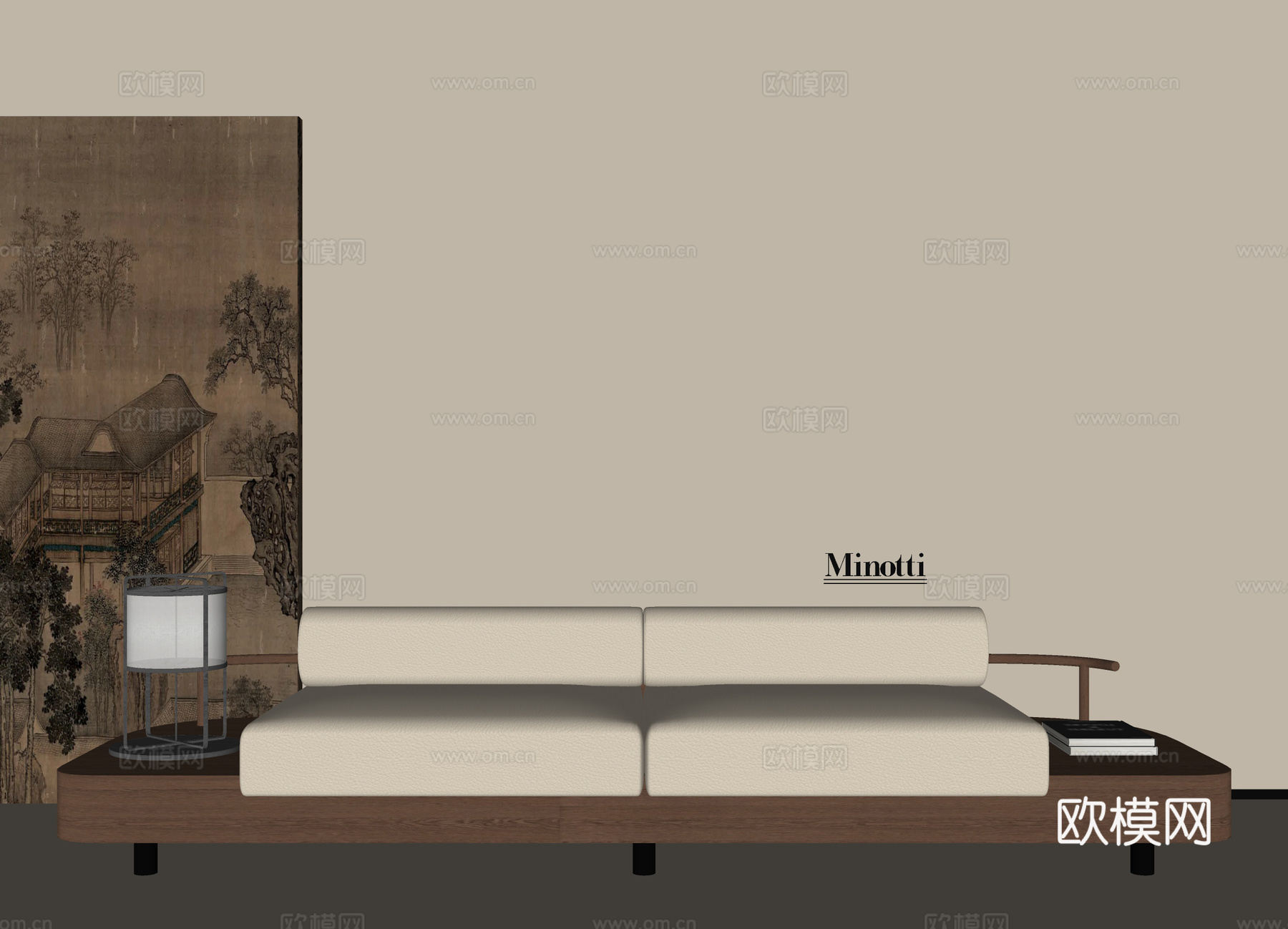 新中式沙发su模型