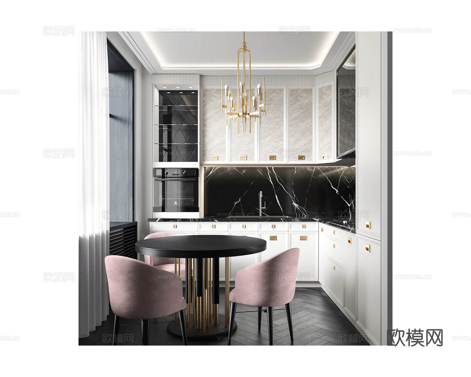 Any Home 意式转角橱柜3d模型下载（渲染图2）