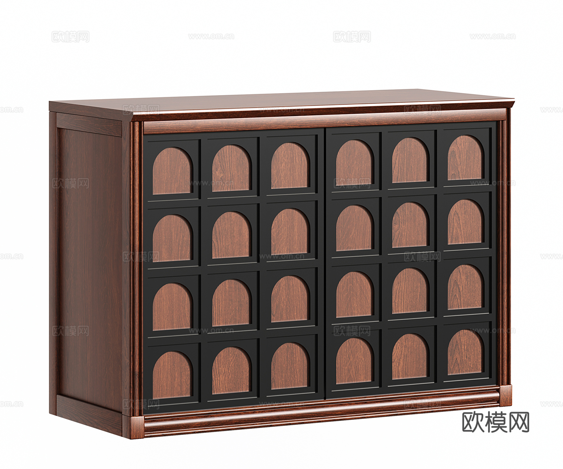 中古法式储物柜 模块斗柜 组合电视柜 置物收纳柜 落地书架su模型