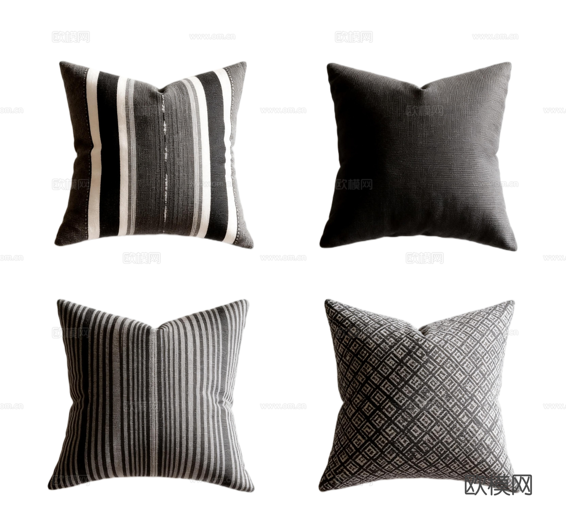 诧寂风抱枕 禅意抱黑白灰抱枕 黑白条纹抱枕 黑白几何图案抱枕