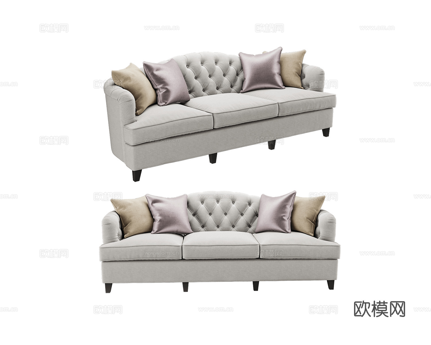 Full House 美式三人沙发3d模型下载（渲染图1）