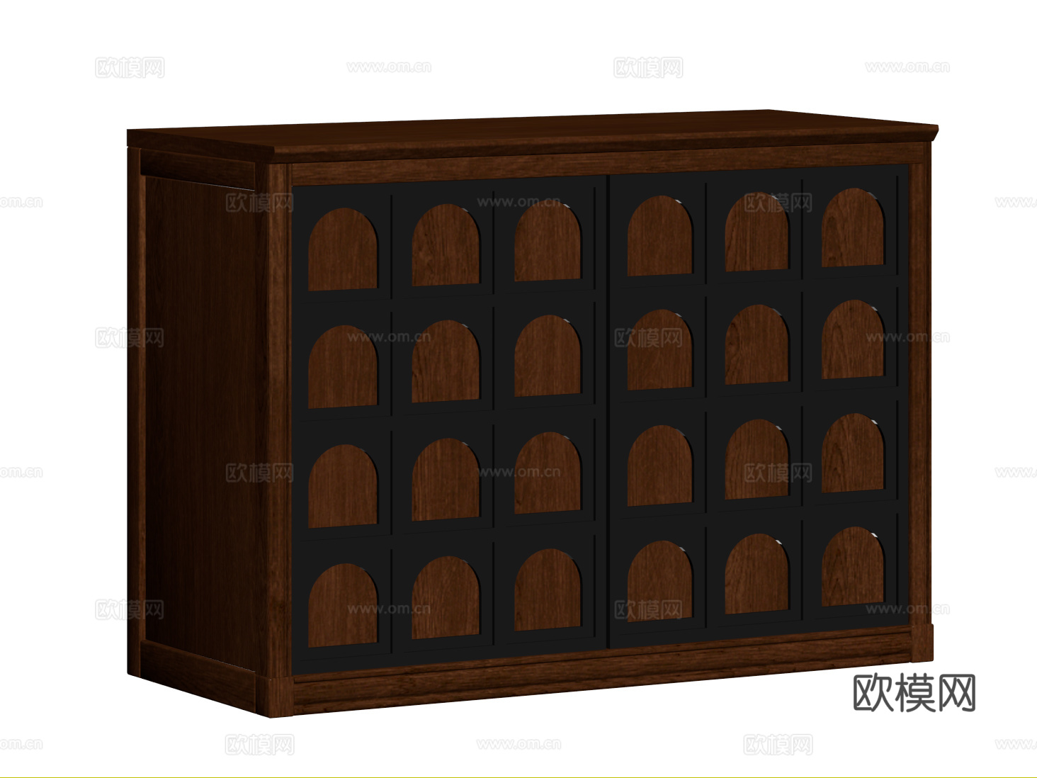 中古法式储物柜 模块斗柜 组合电视柜 置物收纳柜 落地书架su模型