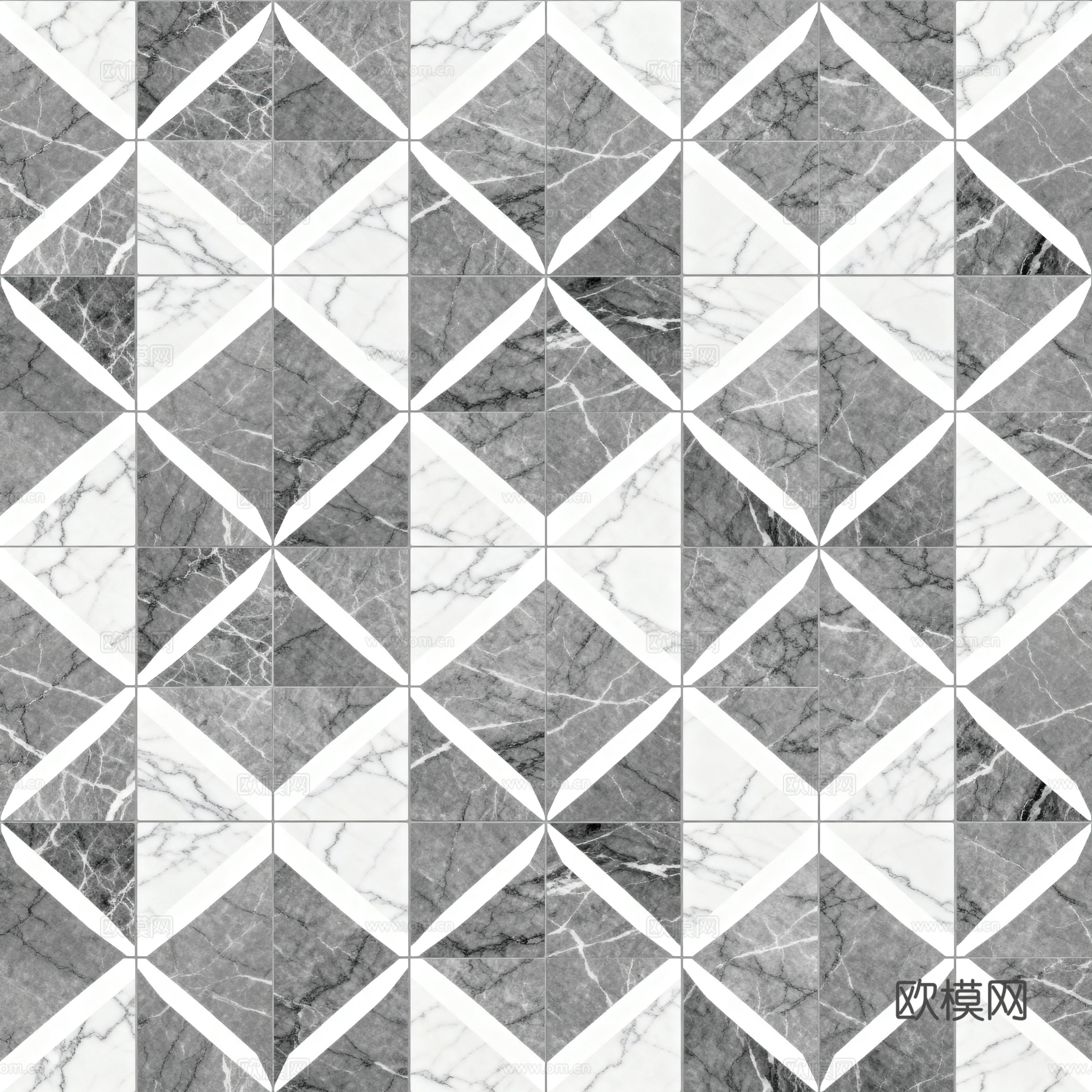 花砖 灰白石材拼花 花卉几何图案水刀石材拼花地砖 石材马赛克