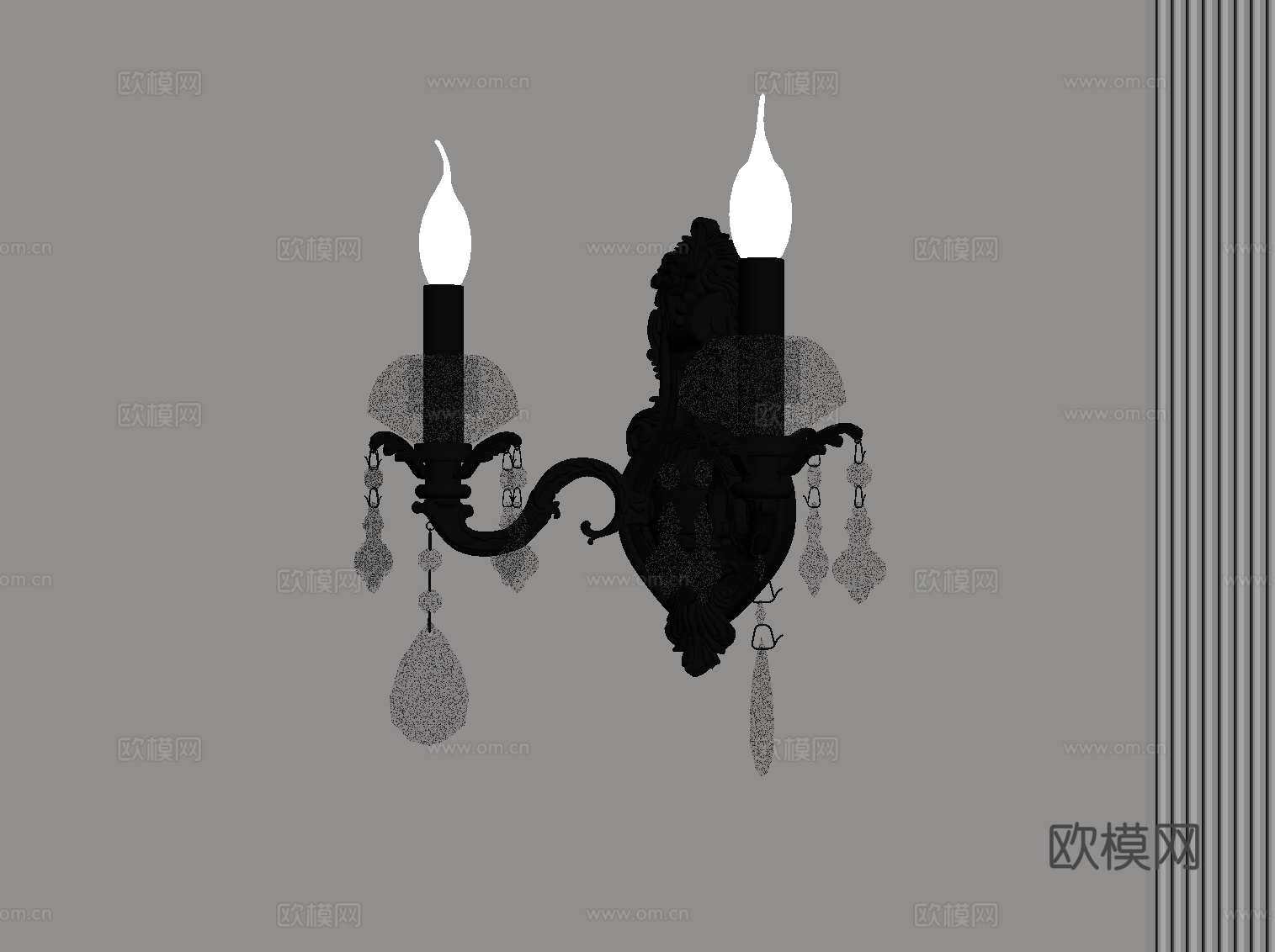 法式壁灯su模型