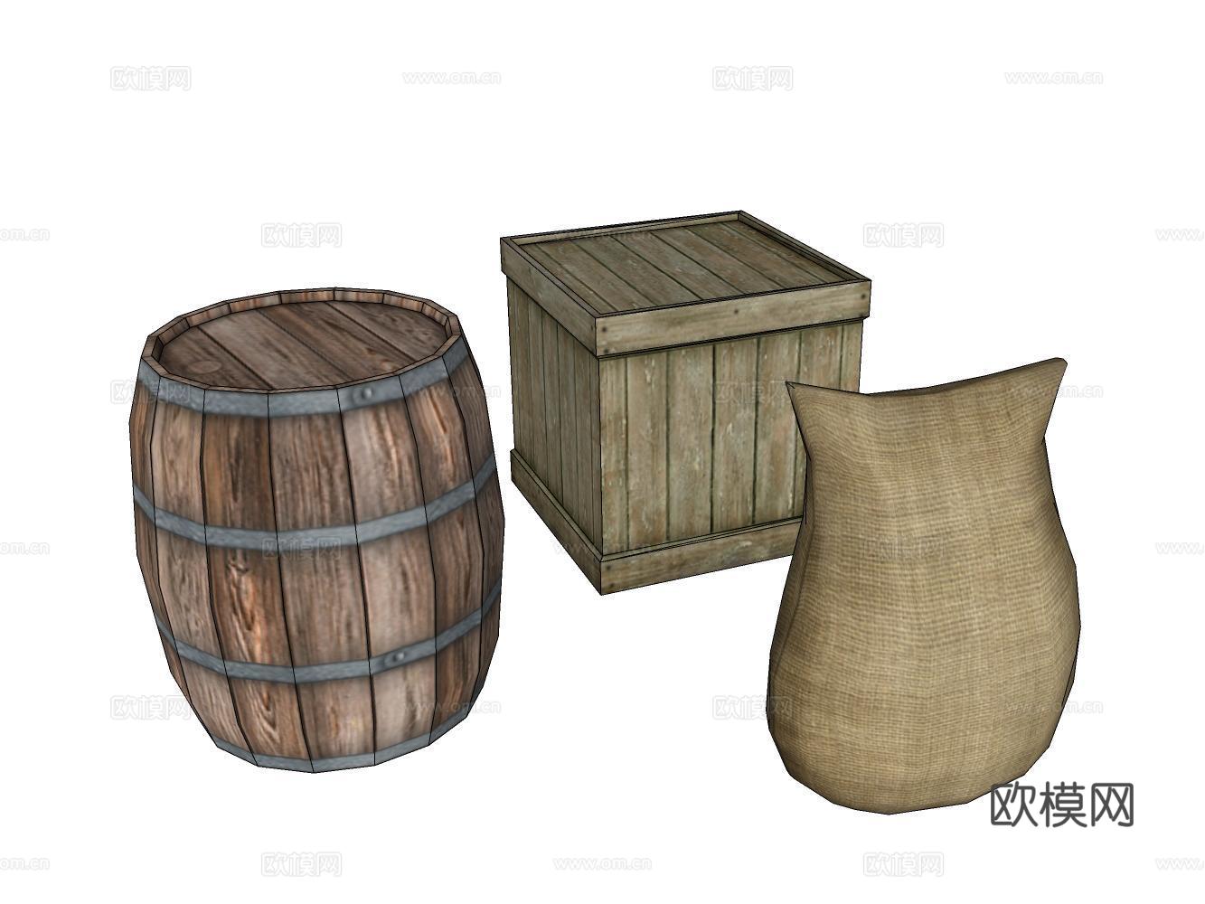 酒桶su模型