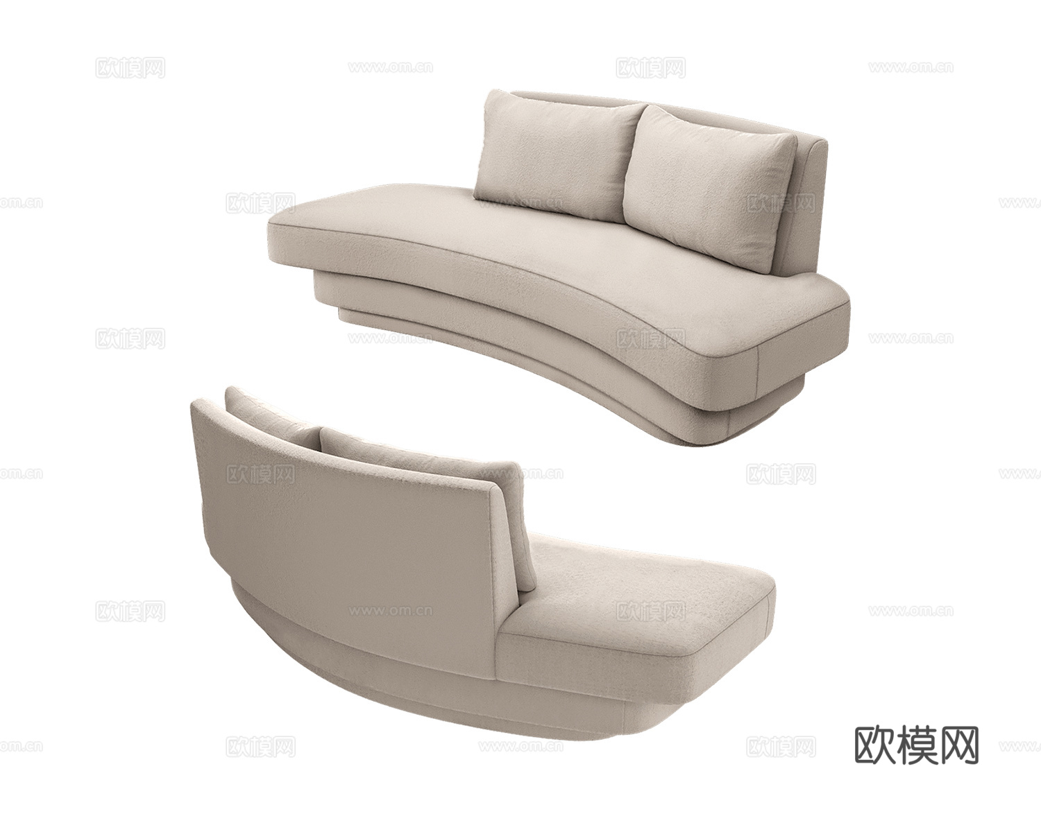 Scandic 北欧双人沙发3d模型下载