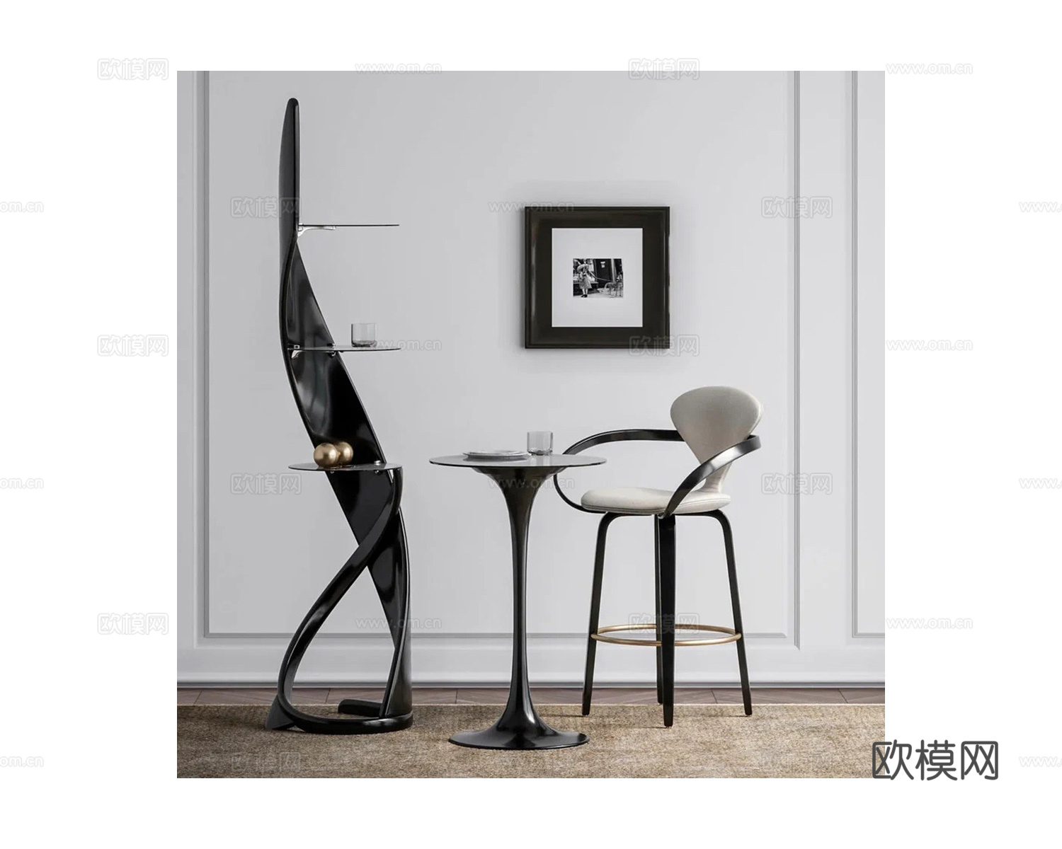 Actual design 意式休闲椅套装3d模型下载（渲染图2）