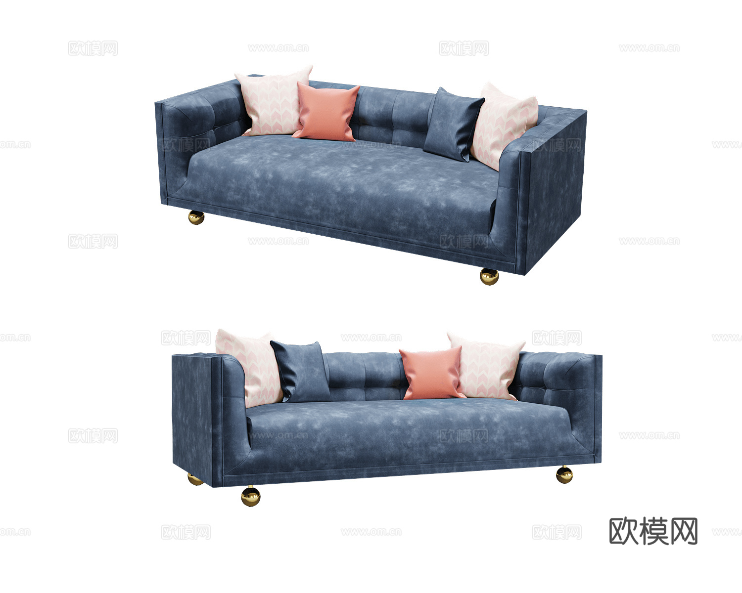 ZZOK 双人沙发3d模型下载