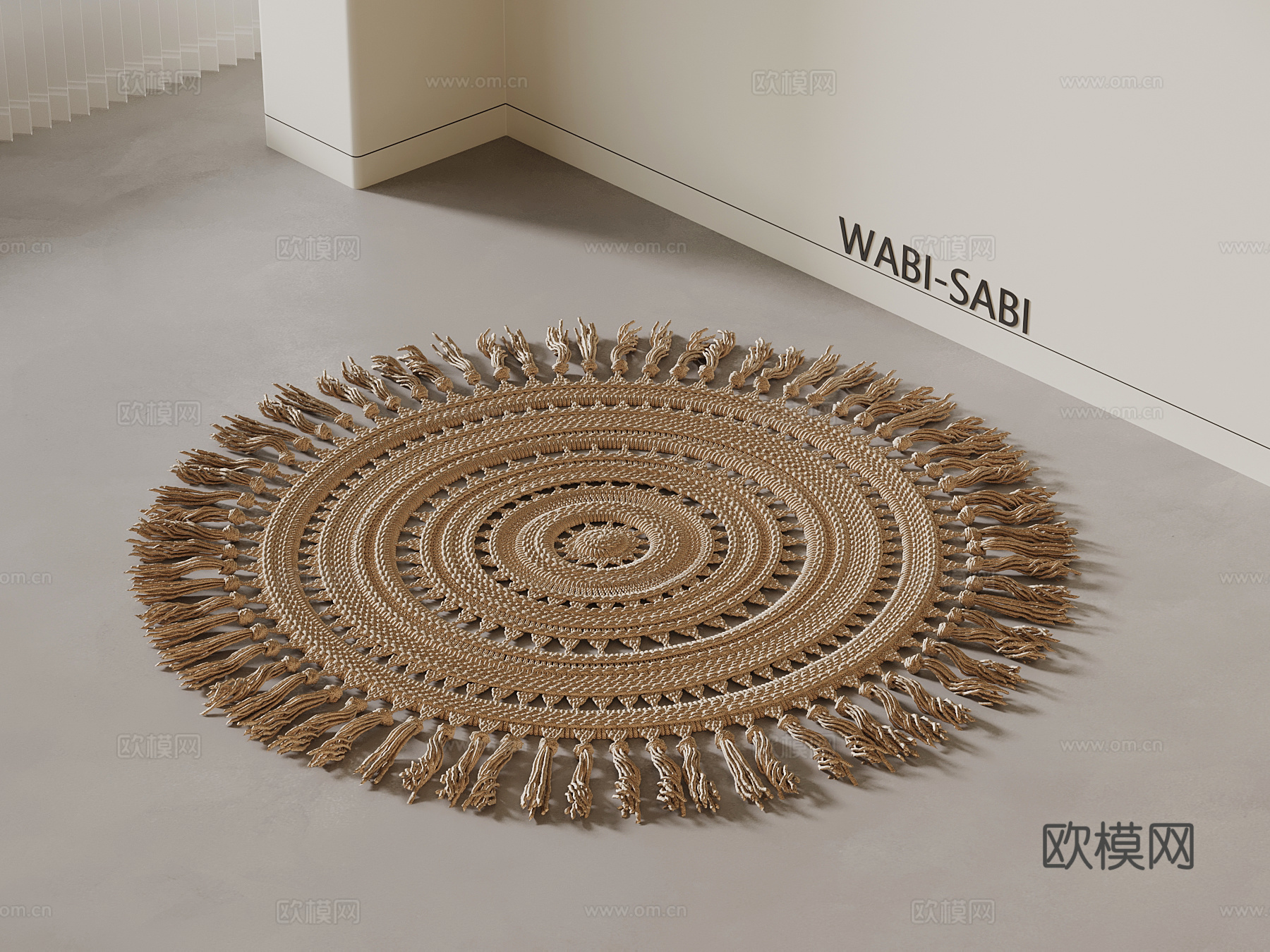 侘寂风地毯 圆形地毯su模型