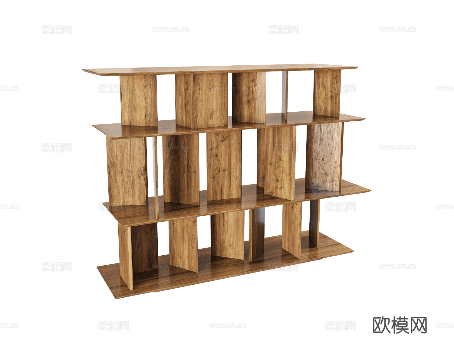 Manual mode 原木风书架 书柜3d模型下载