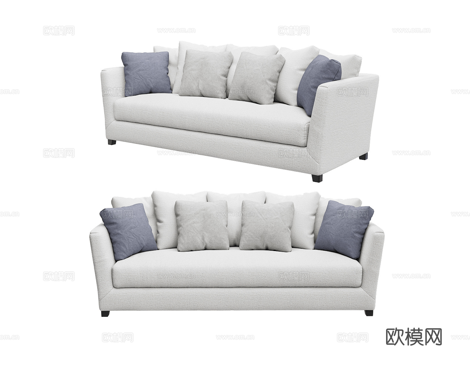 Full House 美式三人沙发3d模型下载