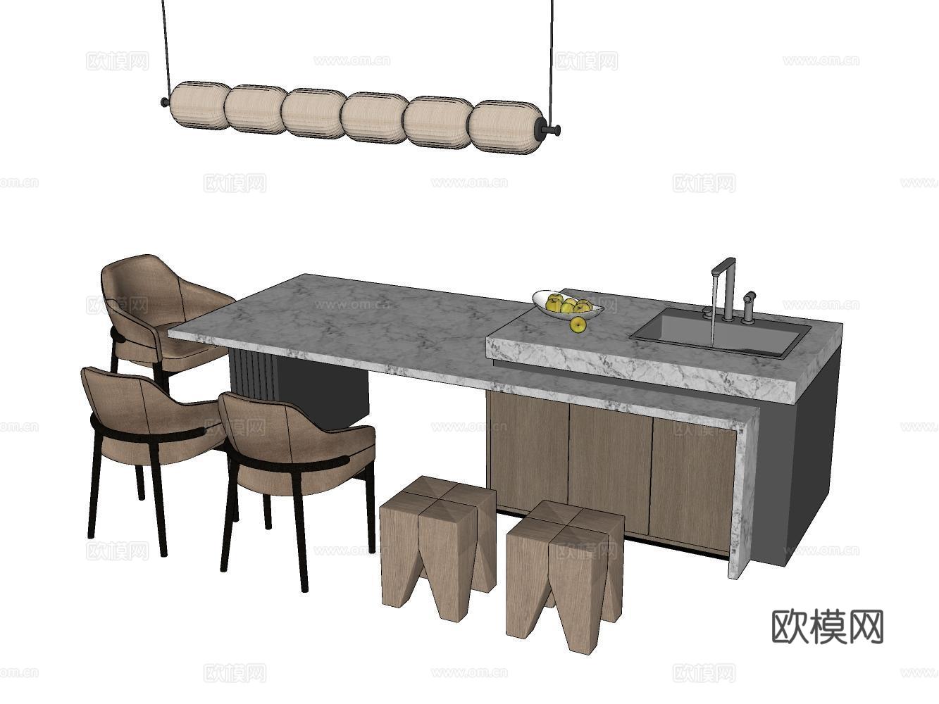 餐桌椅su模型