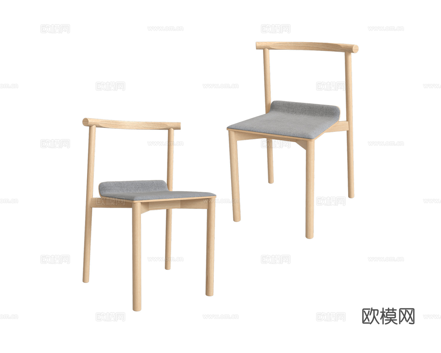 Artu 原木风餐椅 椅子3d模型下载