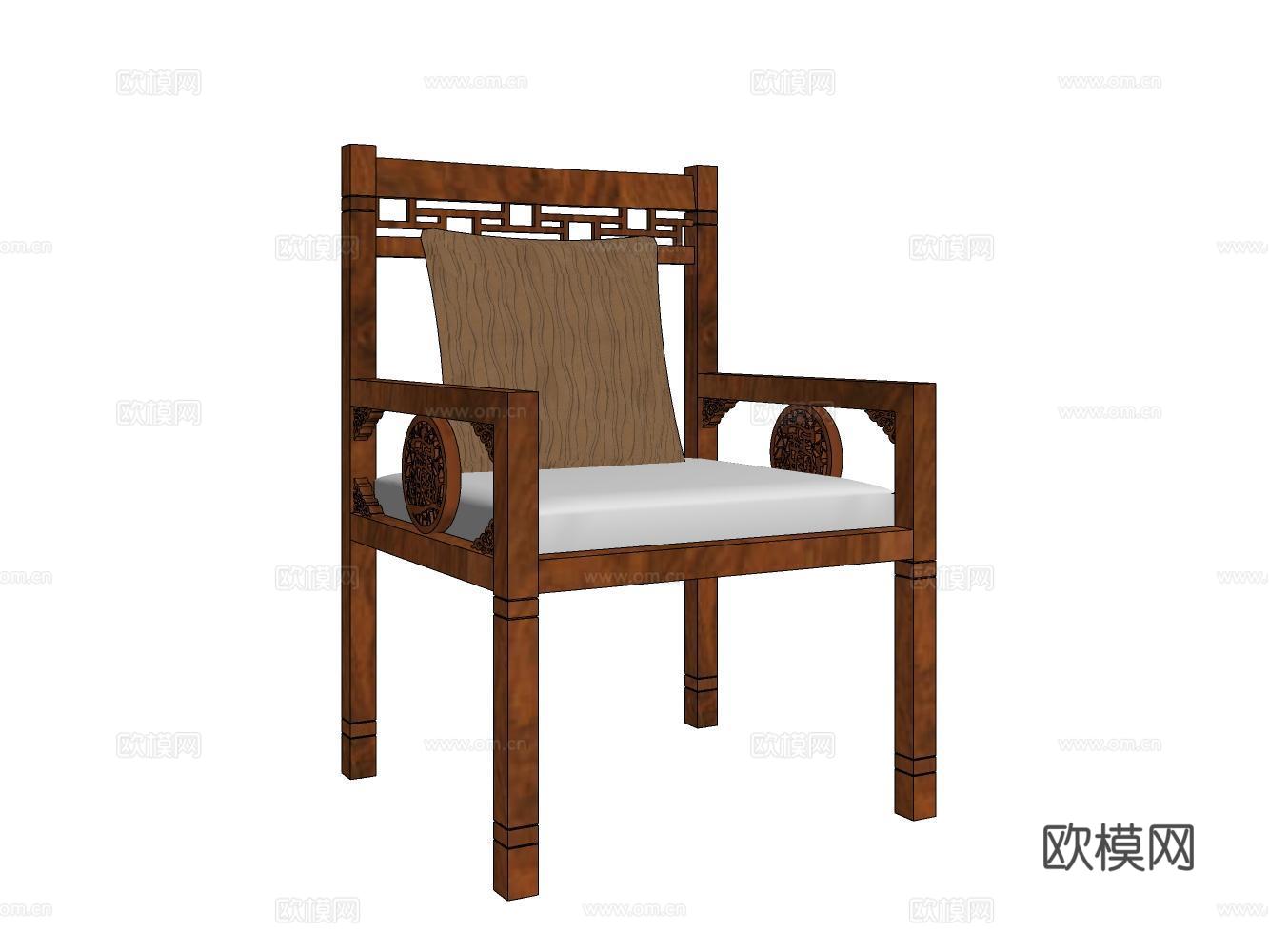 休闲椅su模型