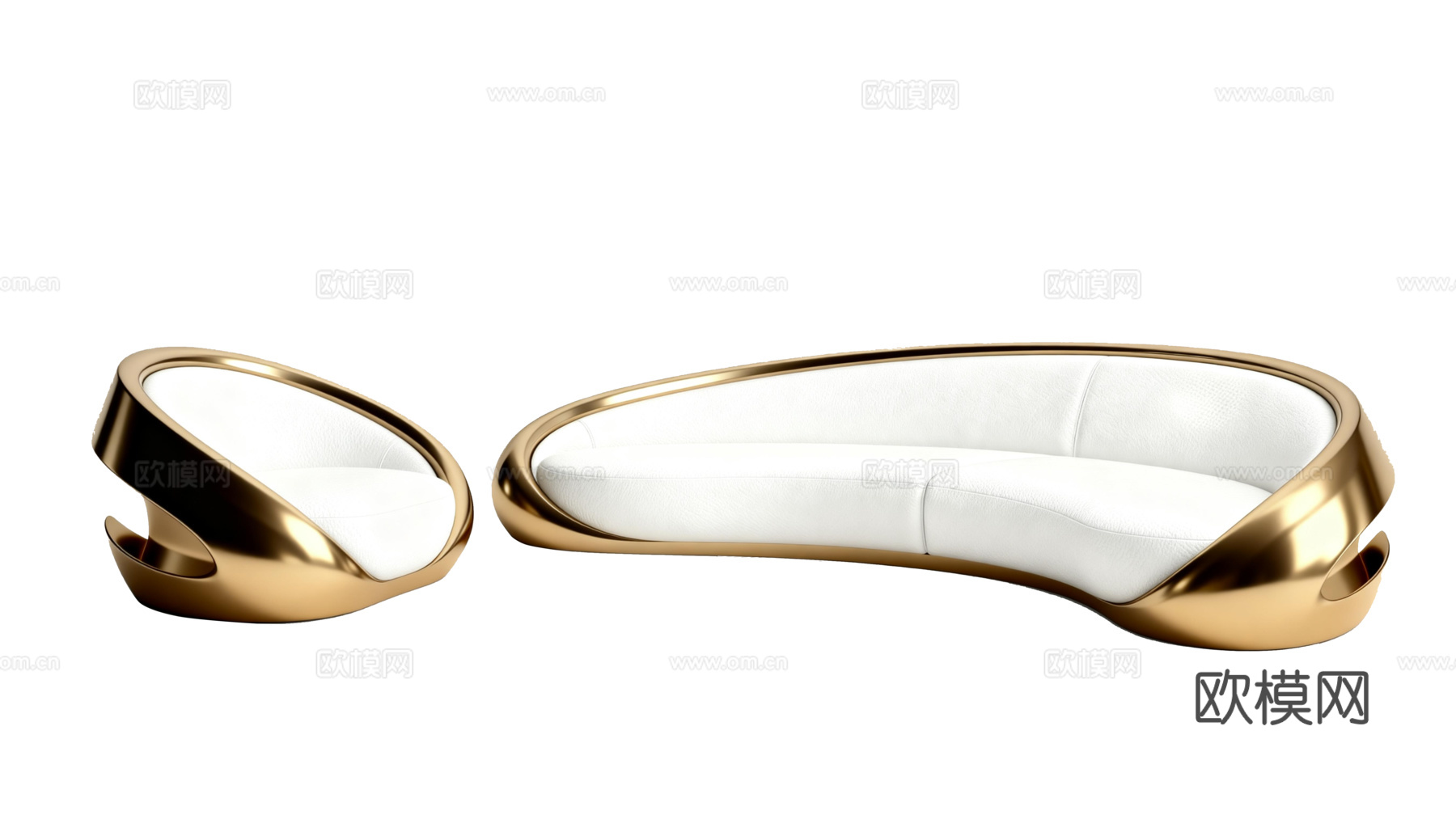 现代极简沙发 未来科技感沙发 意式轻奢沙发 弧形异形沙发